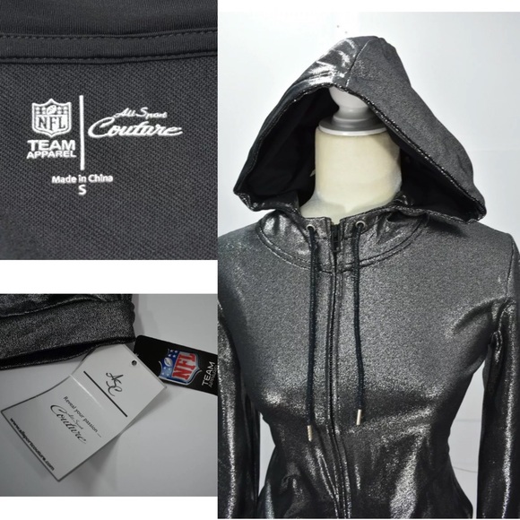 ALL SPORT COUTURE NFL Hooded Sweater Jacket Sz S - Picture 3 of 8